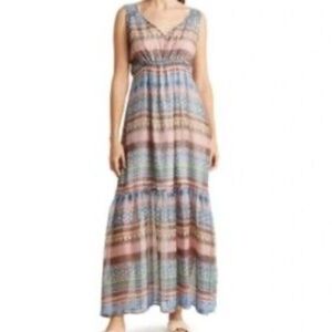 Stitch Drop Striped Maxi Dress